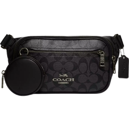 Coach Elias Belt Bag In Signature Canvas - Gunmetal/Charcoal