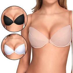 Vivisence Transparent Bh Push Up Vadderad Silikonremmar - Beige