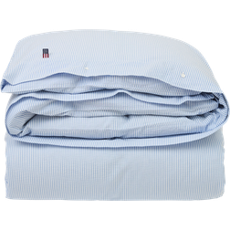 Lexington Striped Cotton Seersucker Duvet Cover - Blå Dynebetræk Blå, Hvid (210x150cm)