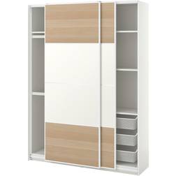 IKEA Pax Mehamn White Glazed Oak Garderob 150x201.2cm