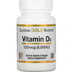 California Gold Nutrition Vitamin D3 125 mcg 90 Fish Gelatin Softgels