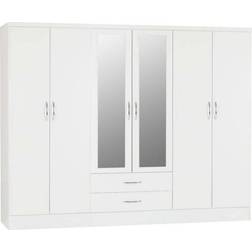 SECONIQUE Nevada ‎White Gloss Wardrobe 230x183cm