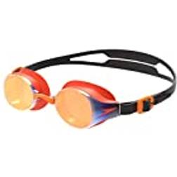 Speedo Hydropure Mirror Children's Swimming Goggles, Black/Mango/Gold