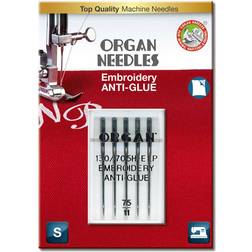 Organ Needles 23F25B Nål Embroidery ANTI-GLUE 75/11, 5 stk