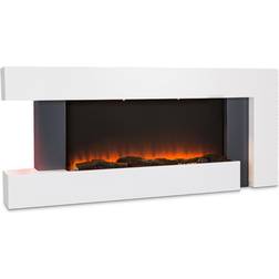 Klarstein Smart kamin 1000/2000w wifi-steuerung elektrokamin elektrischer kamin weiß Weiß Innenbereich