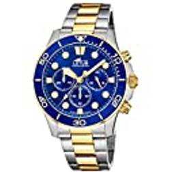 Lotus Men's Two-Tone Steel Bracelet Blue Chronograph Dial Watch