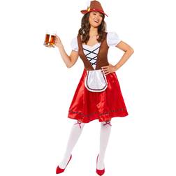 Amscan Oktoberfest Röd Klänning Maskeraddräkt