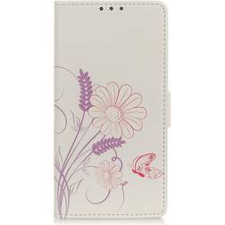 MAULUND Nokia 5.3 Læder Cover m. Kortholder Blomster og sommerfugl