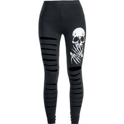 Banned Alternative Slashed Skull Leggings schwarz S, M, L