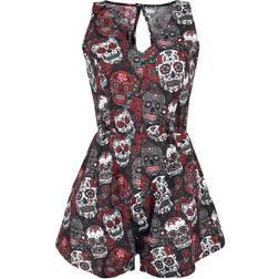Rockabella Mortal Playsuit - Black/Red