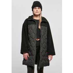 Urban Classics Damen Oversized Sherpa Quilted Coat Jacke, Black