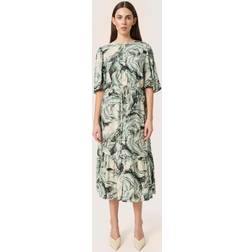 Soaked in Luxury Livinna Marble Midi Dress, Green