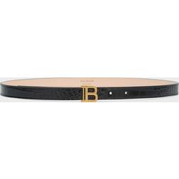 Balmain Women's Slim Leather Belt Noir Noir