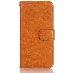 MAULUND iPhone SE 5 5s Wallet Læder Etui m. Pung Lysebrun