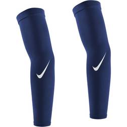 Nike Pro Adult Dri-FIT 4.0 Arm Sleeves, Men's, Small/Medium, Midnight Navy/White Holiday Gift