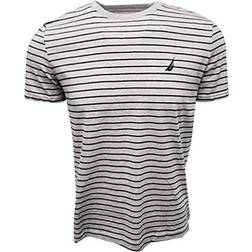 Nautica Men's Striped Crewneck T-Shirt Grey Heather