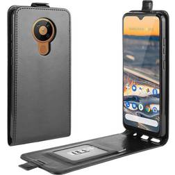 MAULUND Nokia 5.3 Vertikal Flip Leather Cover m. Kortholder Sort