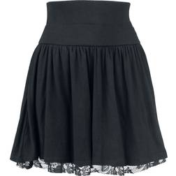 Rotterdamned Floral Lace Skirt - Black