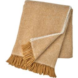 Scandi Living Plaid En Laine Sandstone 130x180 cm Mustard Couverture Jaune (180x130cm)