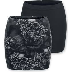 EMP Black Premium The Double Life Short Skirt - Black/Grey