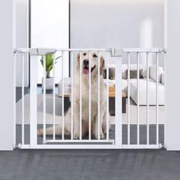 Ciays Ciays 29.5" to 46.1" Baby Gate for Stairs, 30-in Height Dog Gate Extra Wide Puppy Gate for Doorways Gate, Bonus Kits, White