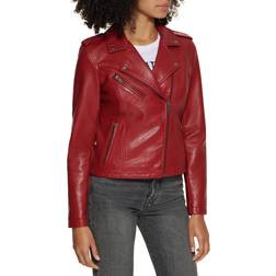 Levi's Plus Trendy Faux Leather Moto Jacket Deep Red Deep Red