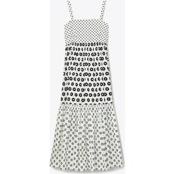 Tory Burch Printed Cotton Sundress - Polka Dot Patchwork