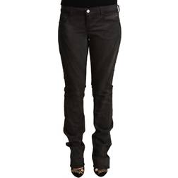 Costume National Black Cotton Mid Waist Skinny Pants