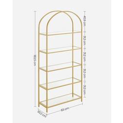 Vasagle 5-Tier Glass Book Shelf