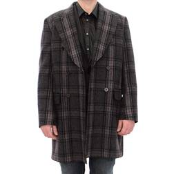 Dolce & Gabbana Gray Breasted Coat Jacket IT48