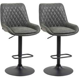 Homcom Adjustable Grey Bar Stool 117cm 2pcs