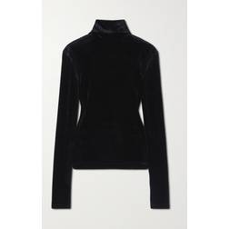 Saint Laurent Top aus Samt-Jersey Schwarz