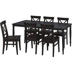 IKEA Danderyd Ingolf Sort Bordsgrupp 90x180cm 7st