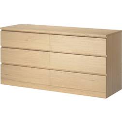 IKEA Malm White-Lacquered Oak Veneer Byrå 160x78cm