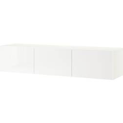 IKEA Besta White/Selsviken High-Gloss/White TV-bänk 180x38cm