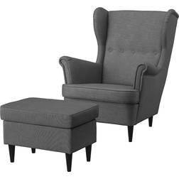 IKEA STRANDMON Dark Grey Fåtölj 101cm 2st
