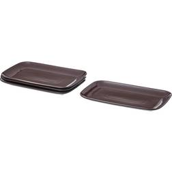 IKEA FÄRGKLAR Tallrik, blank brun Assiett 4st 18cm