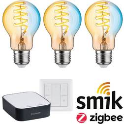 Paulmann bundle smart home zigbee gateway schalter 3 rgbw lampen g95 e27 Weiß