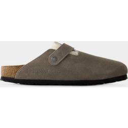 Birkenstock Boston Shearling Mules Leather Grey grey