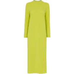 Whistles Mixed Rib Knit Dress - Lime