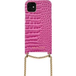 iDeal of Sweden Lilou Necklace Case Fuchsia Croco iPhone 11/XR