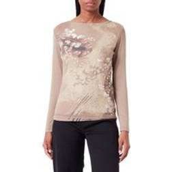 Taifun TAIFUN Damen 271066-16342 T-Shirt, Taupe Gemustert