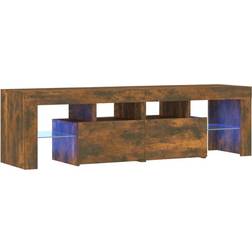 vidaXL Cabinet with Led Lights Smoked Oak Meuble TV 140x40cm