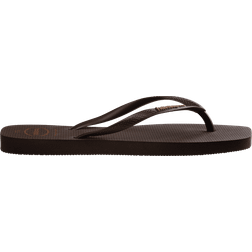 Havaianas Slim Square Logo - Dark Brown