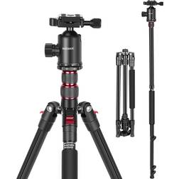 Neewer 77-inch tripod, camera tripod for dslr, 2-in-1 compact aluminum tripod