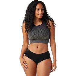 Smartwool Women's Bra Intraknit Crop-BH für Damen, Black Heather