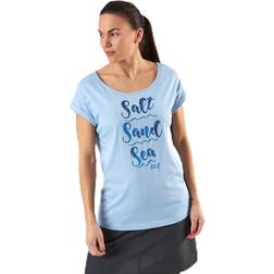 Jack Wolfskin Salt Sand Sea Tee Blue, Female, Tøj, T-shirt, Blå