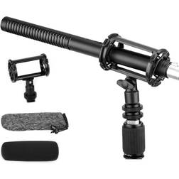 Boya XLR hagelgevär mikrofon BY-BM6060, superkardioid kondensatormikrofon med 24 48 V fantomkraft för kamera videokamera filmintervju TV-program inspelning podcast