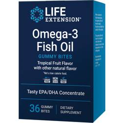 Life Extension Omega-3 Fish Oil Gummy Bites Tropical Fruit 36