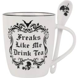 Alchemy Gothic Freaks Like Me Drink Tea Cup White-Black